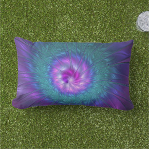 Abstract Floral Beauty Colourful Fractal Art Flowe Lumbar Cushion