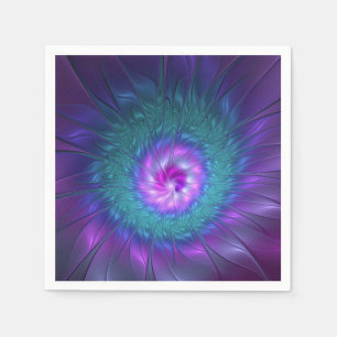 Abstract Floral Beauty Colourful Fractal Art Flowe Napkin