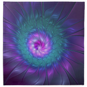Abstract Floral Beauty Colourful Fractal Art Flowe Napkin