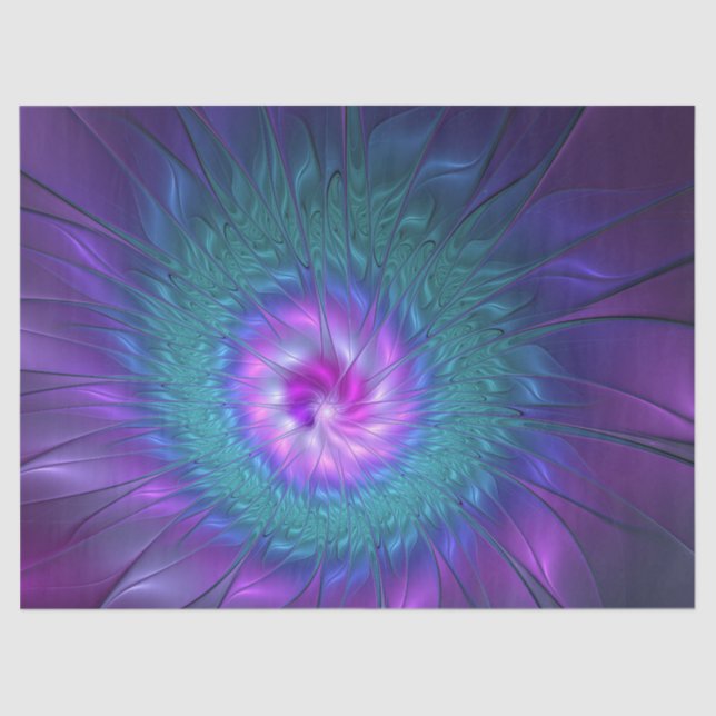 Abstract Floral Beauty Colourful Fractal Art Flowe Tissue Paper (Front)