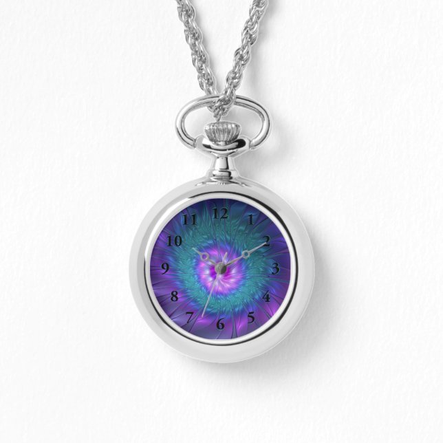 Abstract Floral Beauty Colourful Fractal Art Flowe Watch (Front)