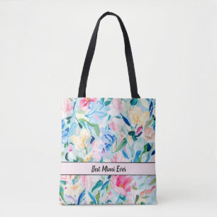 Abstract Floral Best Mimi Ever  Tote Bag