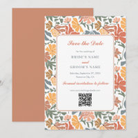 Abstract Floral & Birds Mid Century Modern Wedding