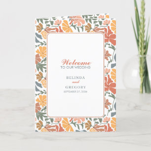 Abstract Floral & Birds Wedding Order of Service Program