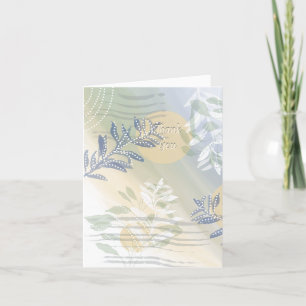 Abstract Floral Botanical Birds Thank You Card