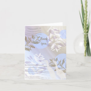 Abstract Floral Botanical Birds Thank You Card