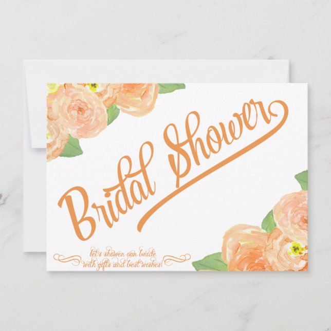 Abstract Floral Bridal Shower Invitation (Front)