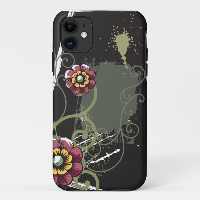 Abstract Floral Case-Mate iPhone Case (Back)