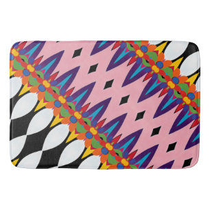 Abstract Floral Celebration Bath Mat