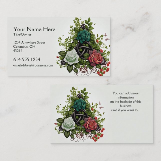 Abstract Floral Celtic Design Irish Business Card (Front/Back)