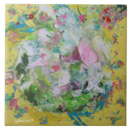 Abstract Floral Ceramic Tile