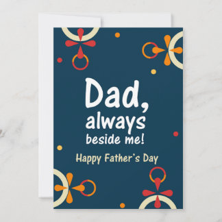 Abstract Floral Circles on Navy Blue Father's Day  Thank You Card