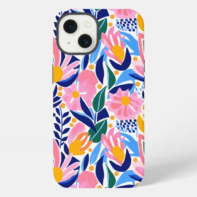 Abstract Floral Colourful Fun Pattern  iPhone Case (Back)