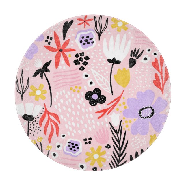 Abstract Floral: Creative Vintage Design. Cutting Board (Front)