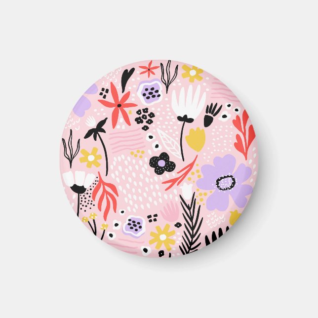 Abstract Floral: Creative Vintage Design. Magnet (Front)