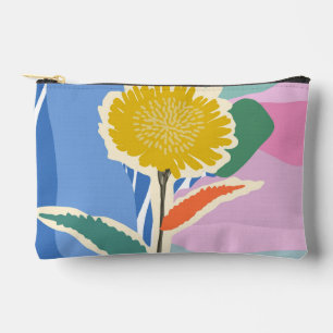 Abstract Floral Dandelion Colour Blocks Modern Accessory Pouch