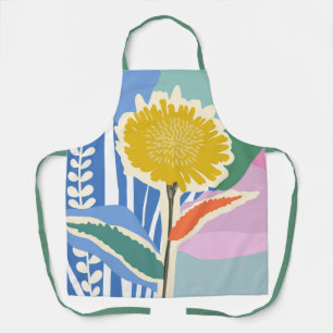 Abstract Floral Dandelion Colour Blocks Modern  Apron