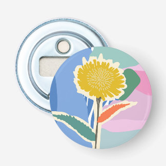 Abstract Floral Dandelion Colour Blocks Modern Bottle Opener
