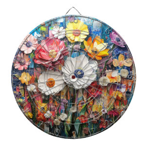 Abstract Floral Dartboard