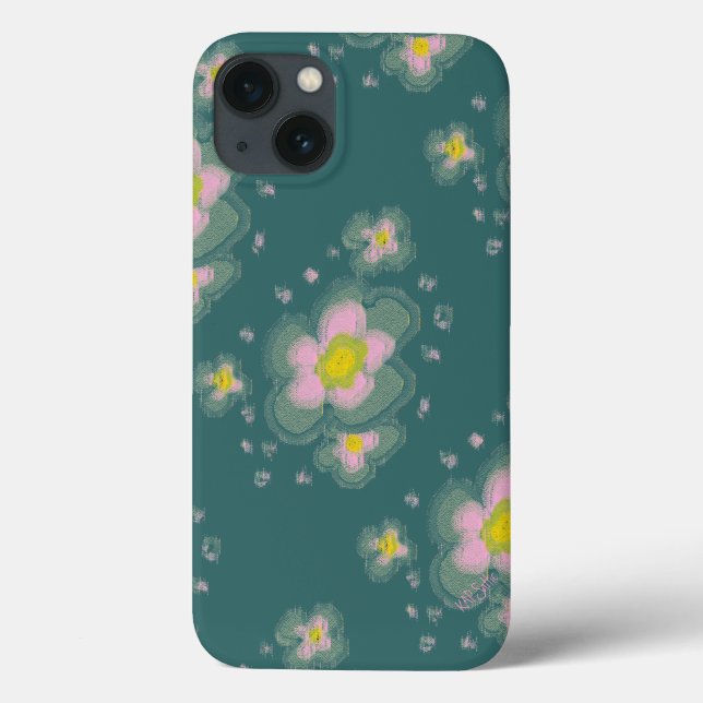 Abstract Floral Design (pink/teal) Case-Mate iPhone Case (Back)