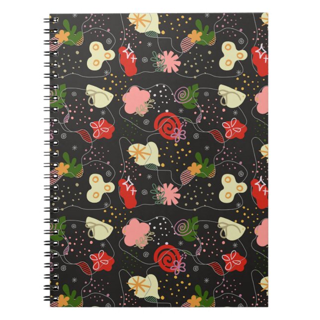 Abstract Floral Doodle Notebook (Front)