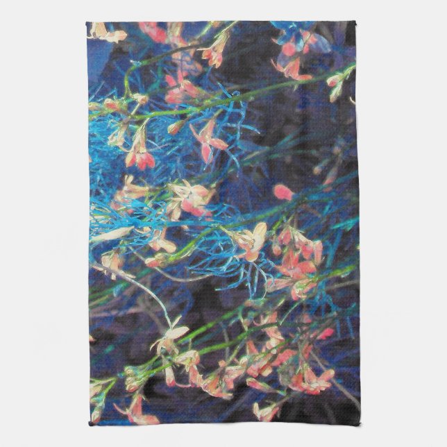 Abstract Floral Fantasy Tea Towel (Vertical)