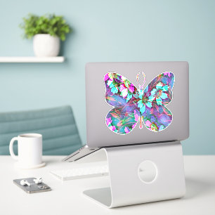 Abstract Floral Flowe Butterfly Sticker