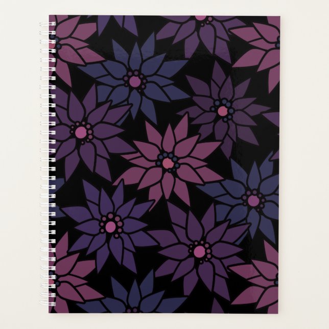 Abstract floral flowers romantic pattern cartoon p planner (Front)