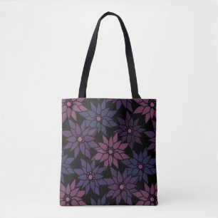 Abstract floral flowers romantic pattern cartoon r tote bag