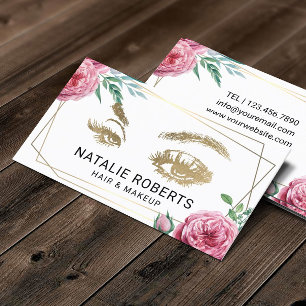 Abstract Floral Frame Makeup Artist Hair Stylist Business Card