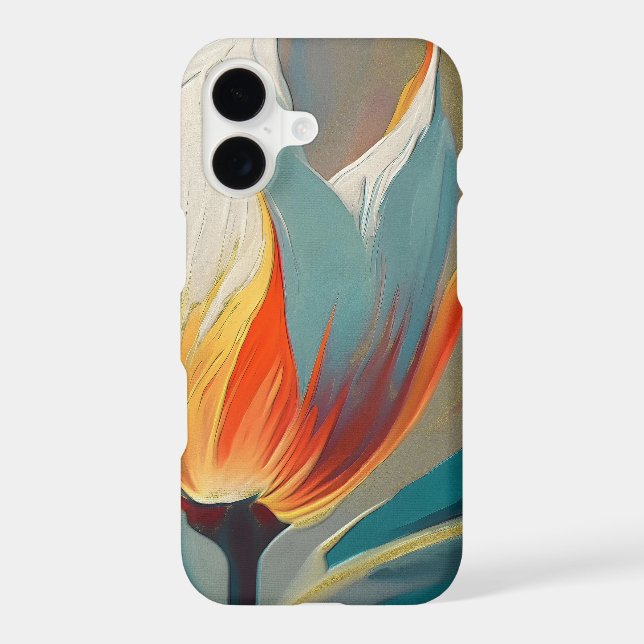 Abstract Floral Glow in Teal and Orange (Back)