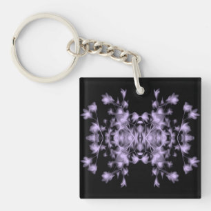 Abstract Floral Graphic Pattern Key Ring