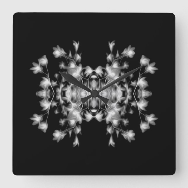 Abstract Floral Graphic Pattern Square Wall Clock (Front)