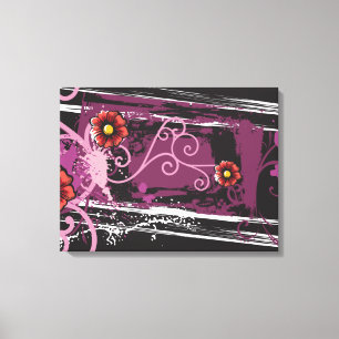 Abstract Floral Grunge Canvas Print