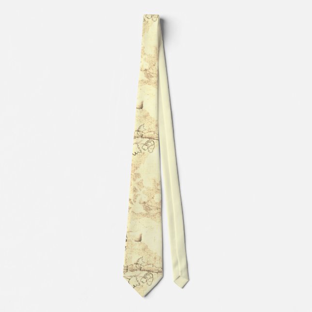 Abstract Floral Grunge Muted Ochre Colours Neck Ti Tie (Front)