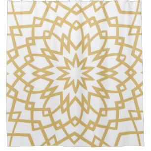 Abstract floral hand drown pattern. Vintage illust Shower Curtain