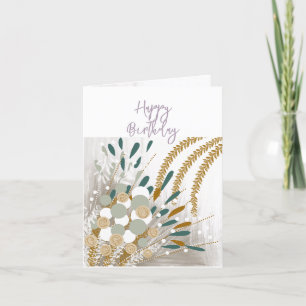 Abstract Floral Happy Birthday Greeting Card