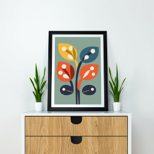 Abstract Floral Harmony A Fusion of Colours Poster