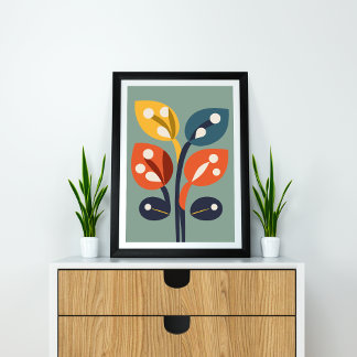 Abstract Floral Harmony A Fusion of Colours Poster