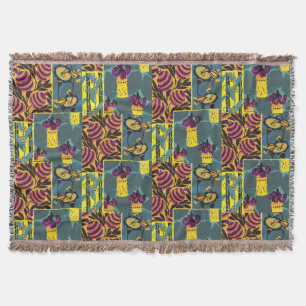 Abstract Floral Harmony Design Art Nouveau Throw Blanket