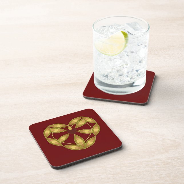 Abstract Floral Heart Coaster (Right Side)
