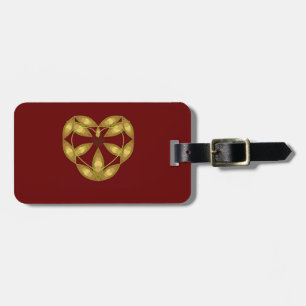 Abstract Floral Heart Luggage Tag