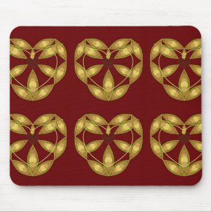 Abstract Floral Heart Mouse Pad