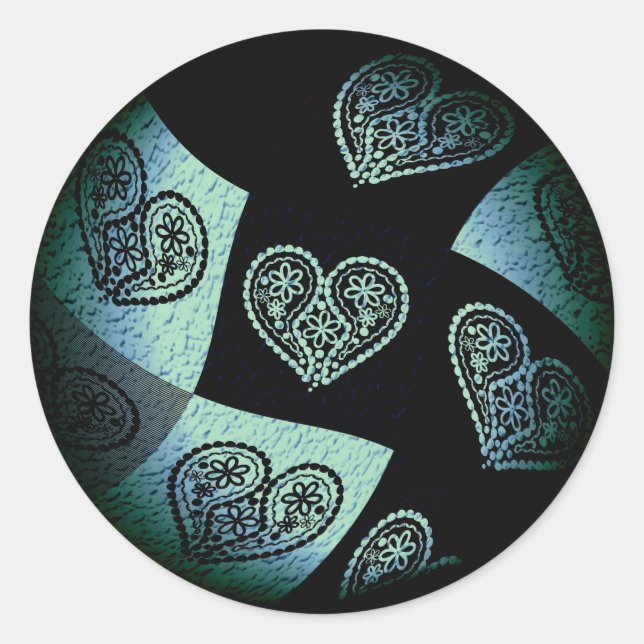Abstract Floral Heart Sticker (Front)