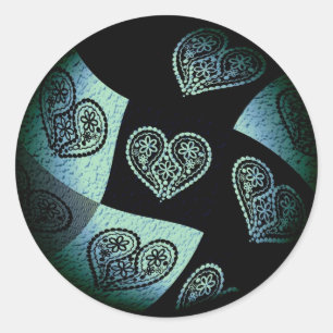 Abstract Floral Heart Sticker