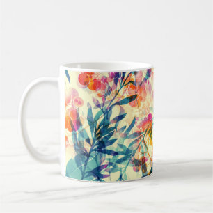 Abstract floral: herbs, flowers pattern. coffee mug