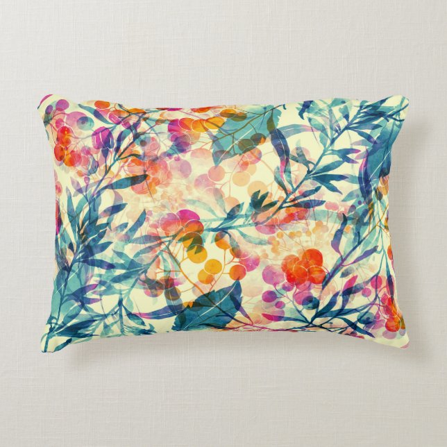 Abstract floral: herbs, flowers pattern. decorative cushion (Front)
