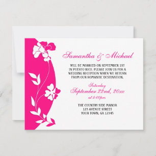 Abstract Floral Hot Pink Reception ONLY Invitation