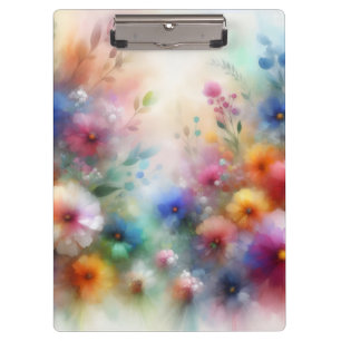 Abstract Floral in Watercolor Style Clipboard