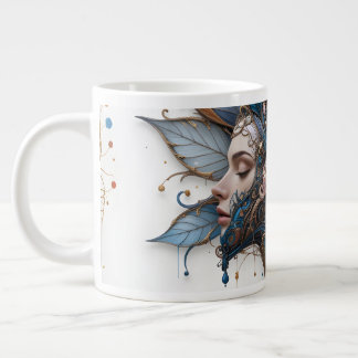 Abstract floral large coffee mug